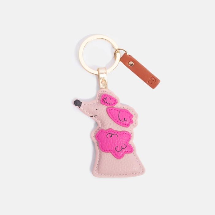 Caroline Gardner Pink Poodle Keyring